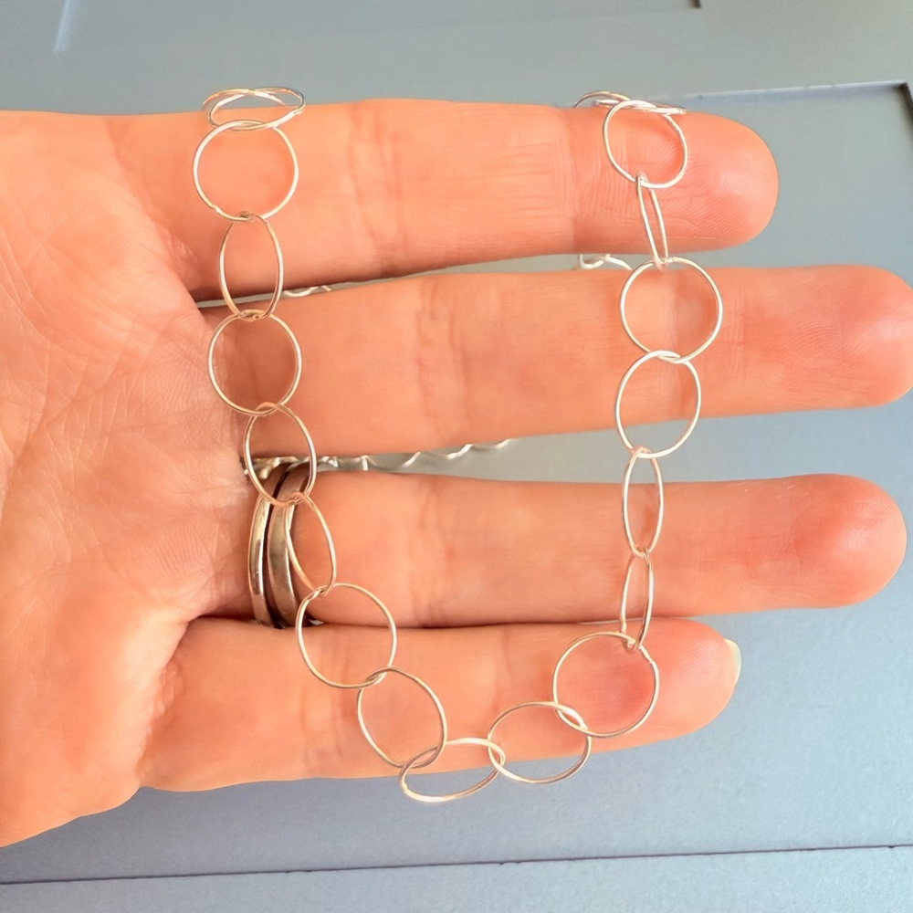 Interlocking Circle Link Sterling Silver Adjustab… - image 5